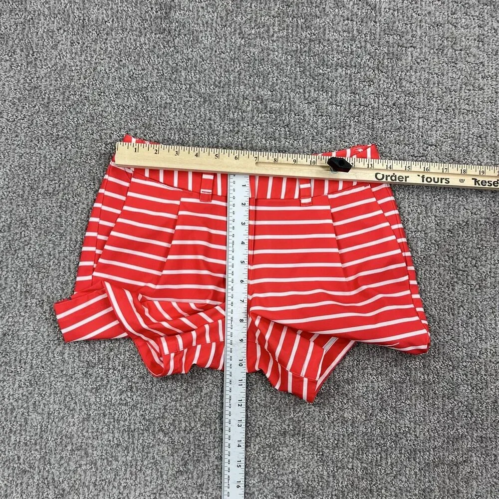 Nike Golf Shorts Womens 0 Red White Striped Dri FIT Pockets Lightweight Stretch